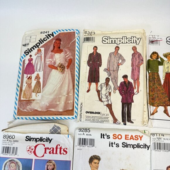 Simplicity Vintage 80s Sewing Patterns LOT 6241 8323 9285 9174‎ 9149 8960 - Picture 2 of 6